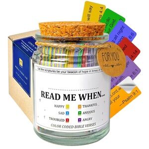 Read Me When... Color-Coded Bible Verses Jar - Multicolor